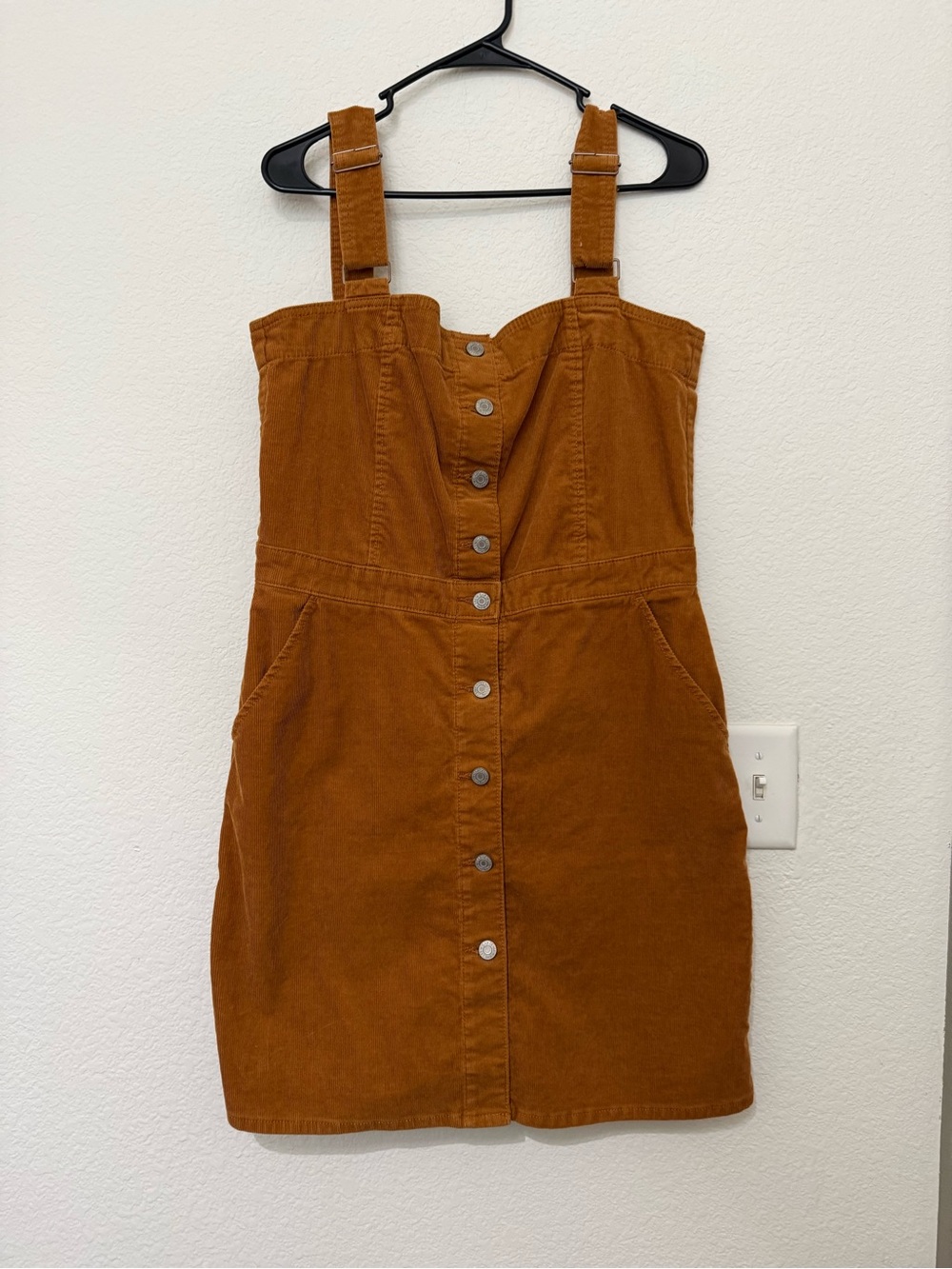 GAP Rust Corduroy Button-Front Mini Dress